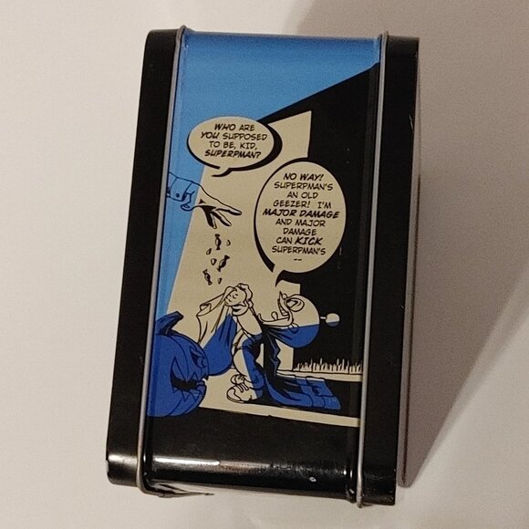 RARE 2001 Major Damage Metal Lunch Box Cartoon Superhero Cool Colorful Lunchbox - Picture 2 of 9